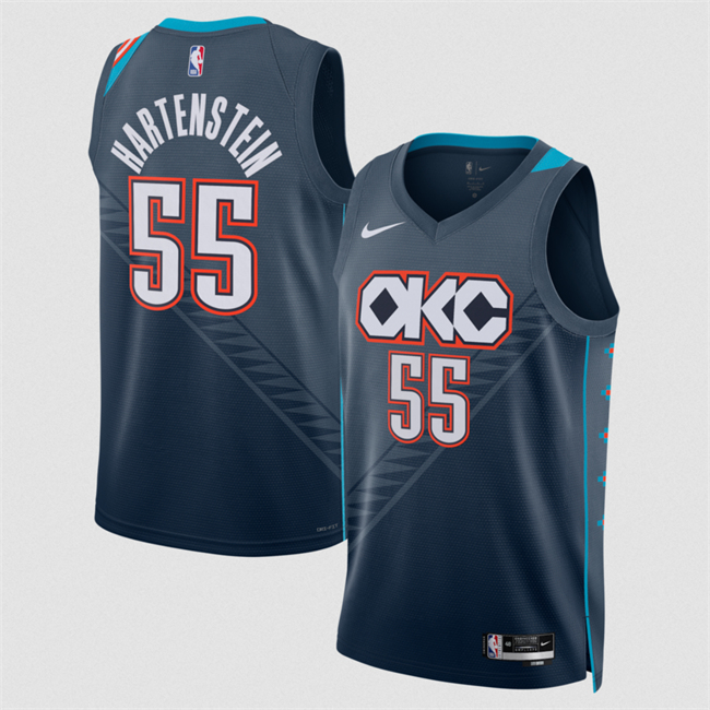 Men's Oklahoma City Thunder #55 Isaiah Hartenstein Navy 2025/26 City Edition Stitched Basketball Jersey